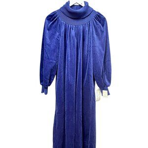 Dana Jeffries Vintage Velvet Robe Small Royal Blue Nightgown w/ Sample Tag Rare